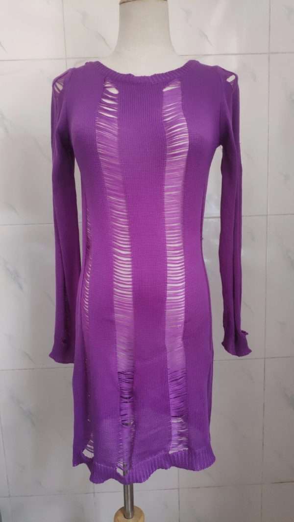 Fashion Slim Fit Hollow Long Sleeve Dress Y2K Sexy Backless Hip-hugging Short Dresses Womens Clothing - Image 9