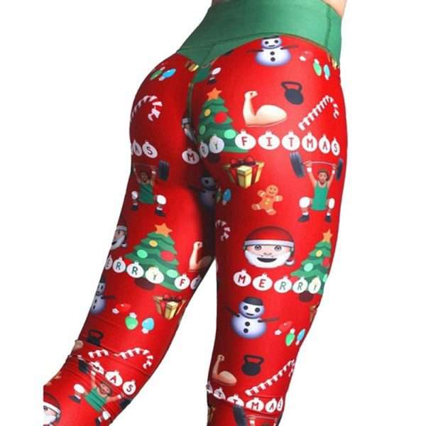 Sports Digital Printing Leggings Christmas High Waist Hip Lift - Image 5