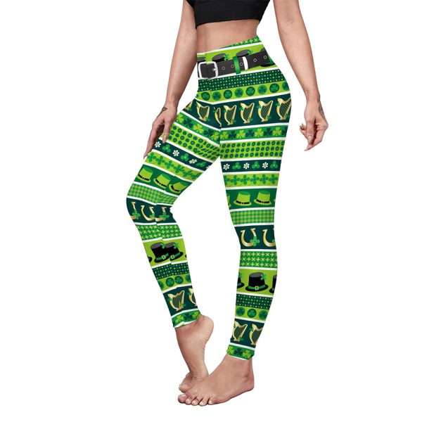 Saint Patrick's Day Costume Digital Printed With Hip Lifting Fitness Pants - Image 7